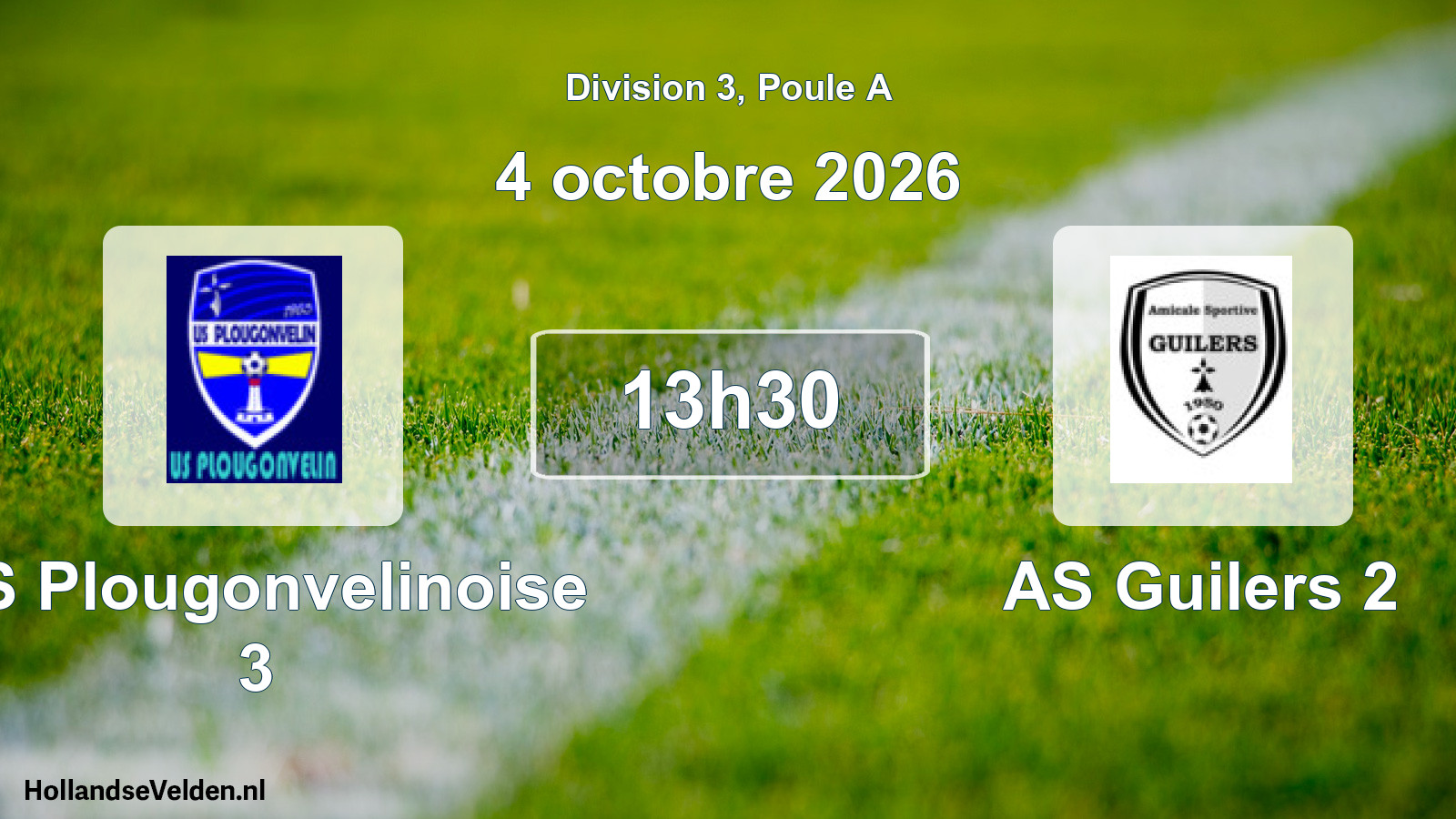Match programmé: US Plougonvelinoise 3 - AS Guilers 2 (4 octobre 2026)