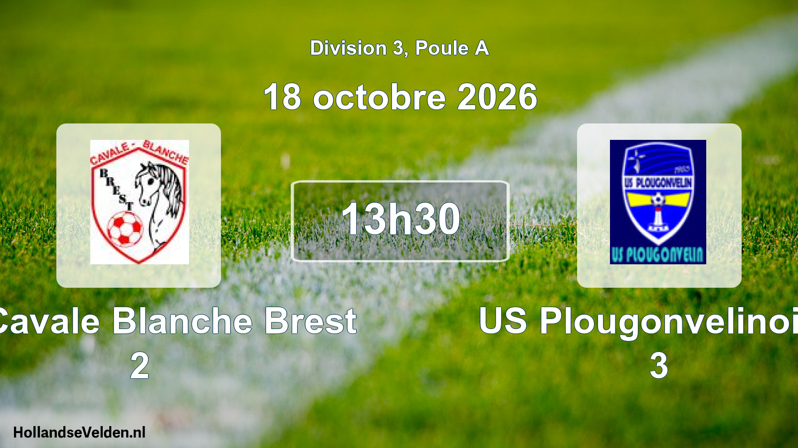 Match programmé: AS Cavale Blanche Brest 2 - US Plougonvelinoise 3 (18 octobre 2026)