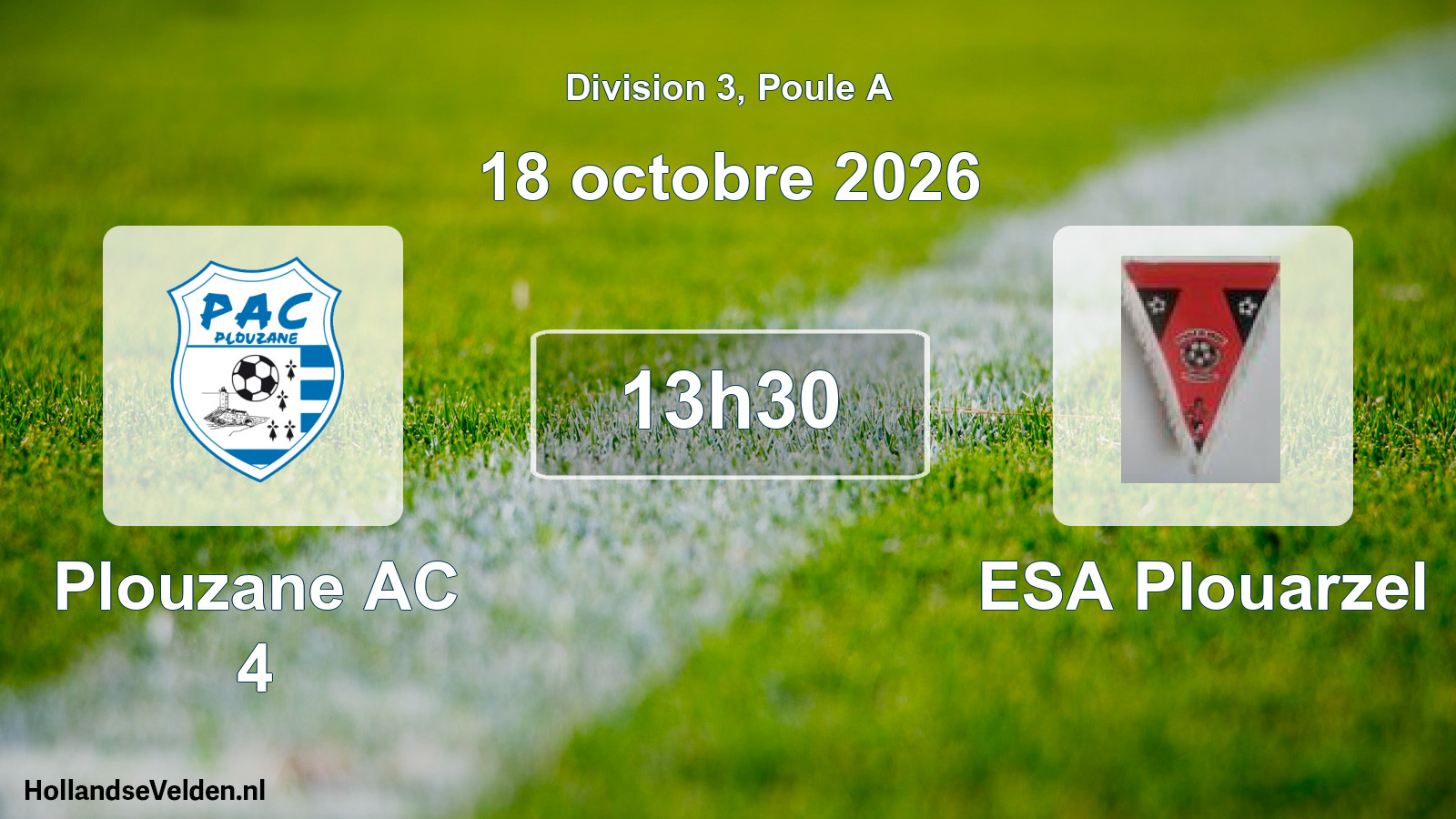 Match programmé: Plouzane AC 4 - ESA Plouarzel (18 octobre 2026)