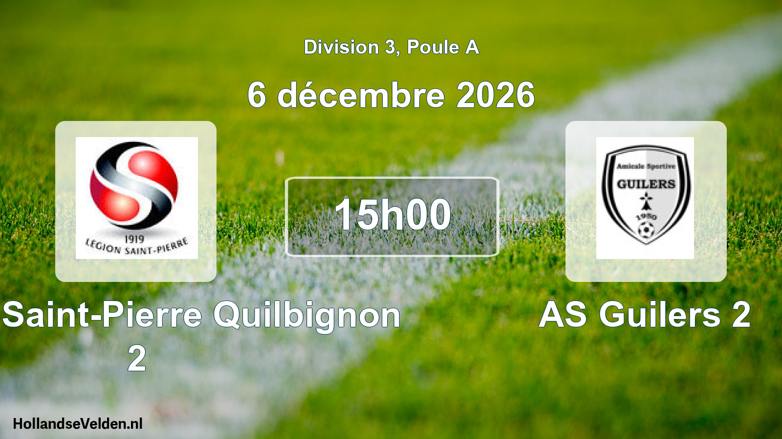 Match programmé: Légion Saint-Pierre Quilbignon 2 - AS Guilers 2 (6 décembre 2026)