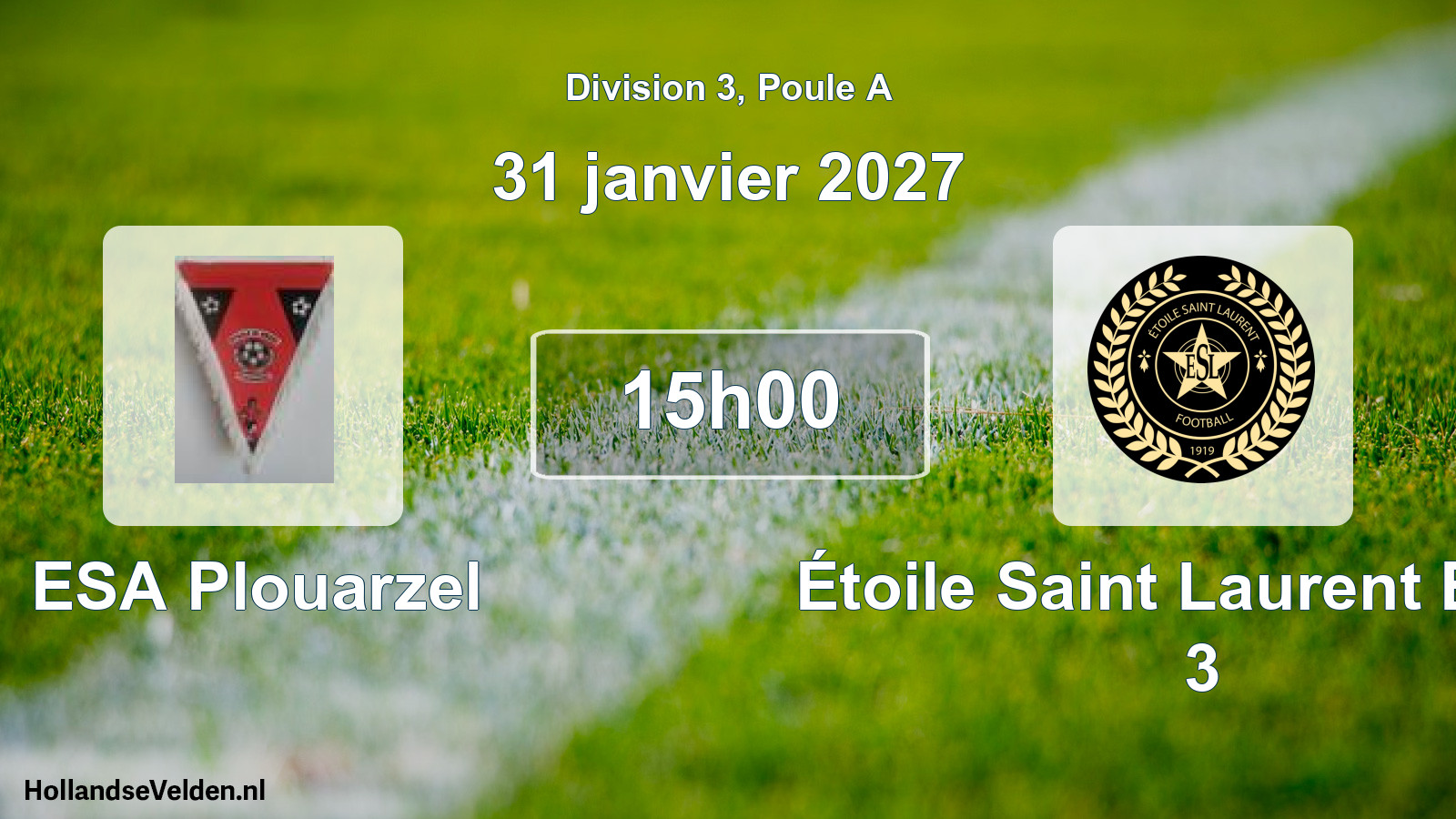 Match programmé: ESA Plouarzel - Étoile Saint Laurent Brest 3 (31 janvier 2027)
