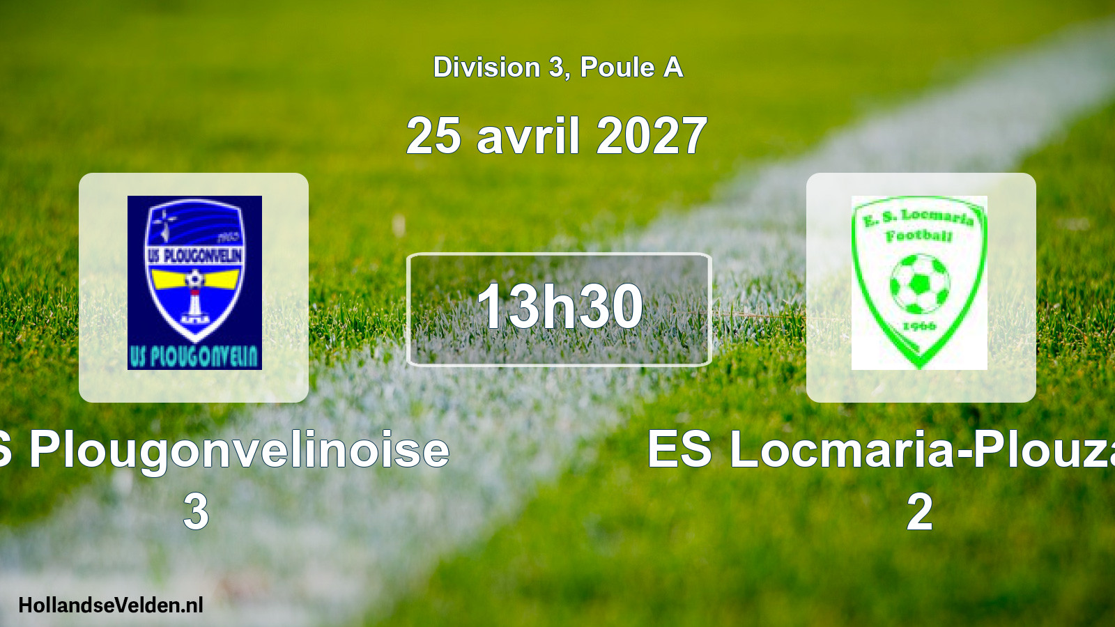 Match programmé: US Plougonvelinoise 3 - ES Locmaria-Plouzané 2 (25 avril 2027)