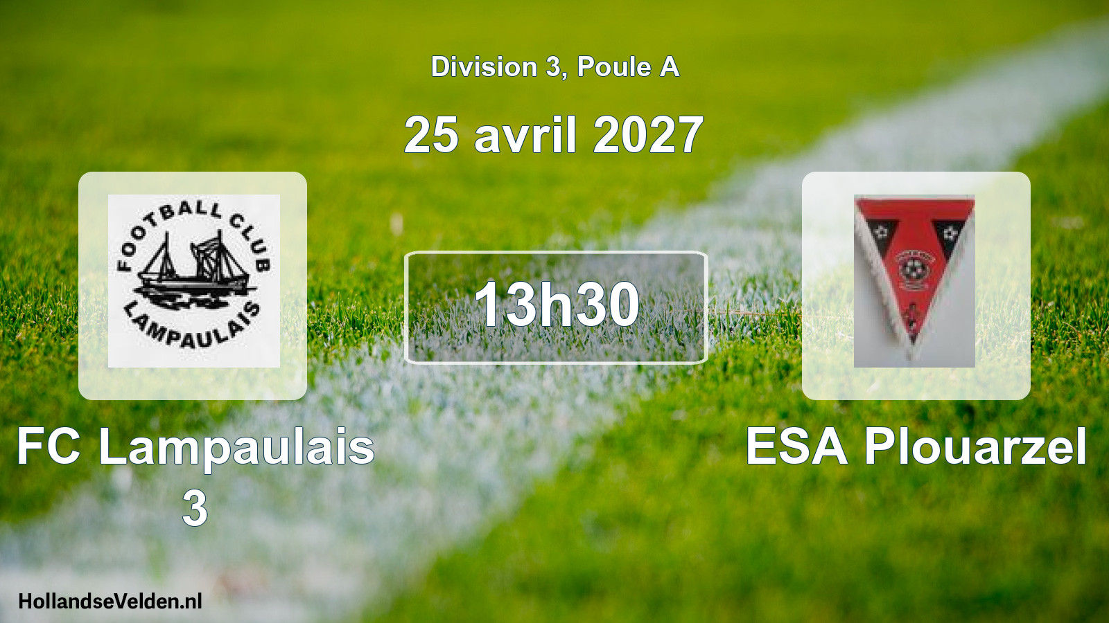 Match programmé: FC Lampaulais 3 - ESA Plouarzel (25 avril 2027)