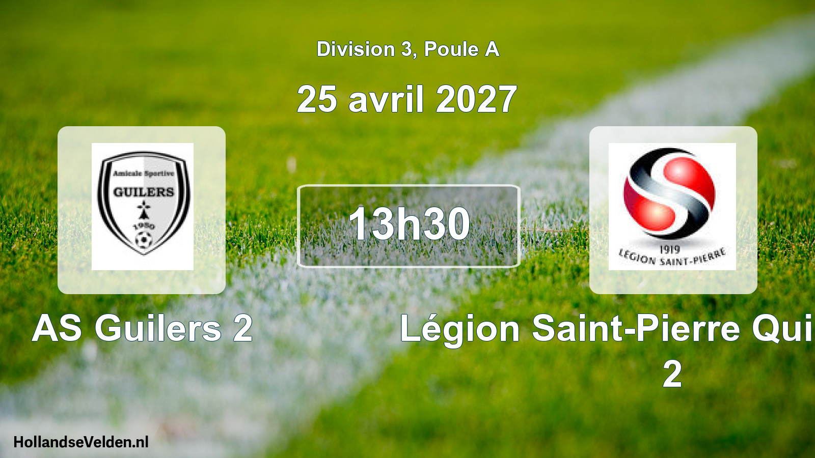 Match programmé: AS Guilers 2 - Légion Saint-Pierre Quilbignon 2 (25 avril 2027)