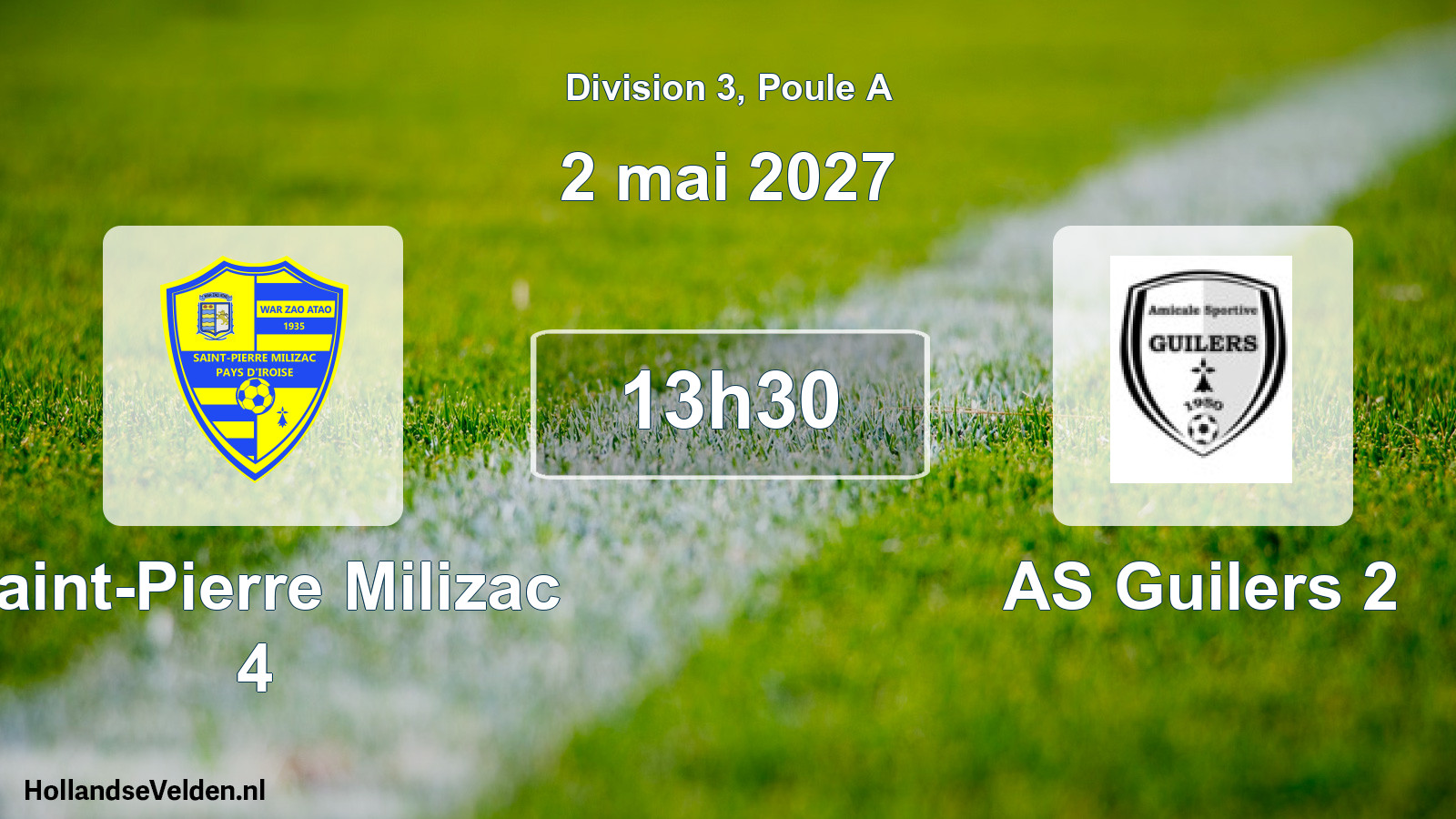 Match programmé: Saint-Pierre Milizac 4 - AS Guilers 2 (2 mai 2027)