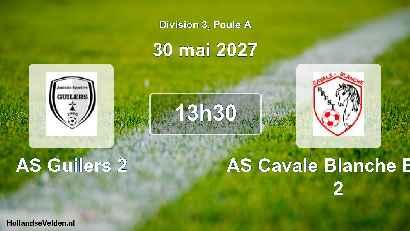 Match programmé: AS Guilers 2 - AS Cavale Blanche Brest 2 (30 mai 2027)