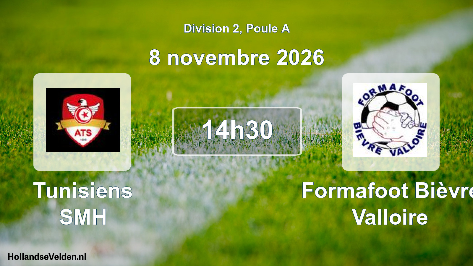 Scheduled Match: Tunisiens SMH - Formafoot Bièvre Valloire (8 November 2026)