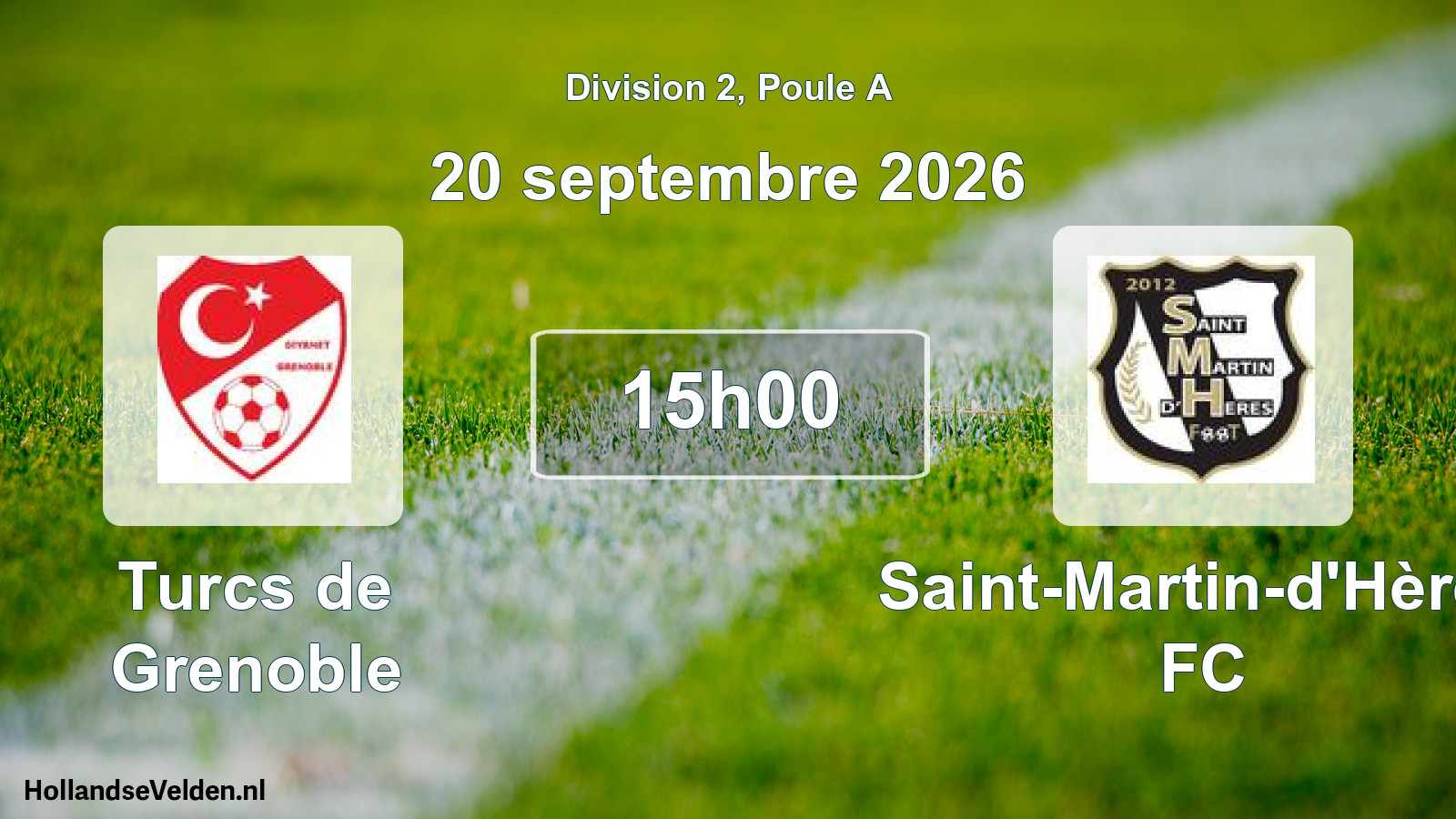 Scheduled Match: Turcs de Grenoble - Saint-Martin-d'Hères FC (20 September 2026)