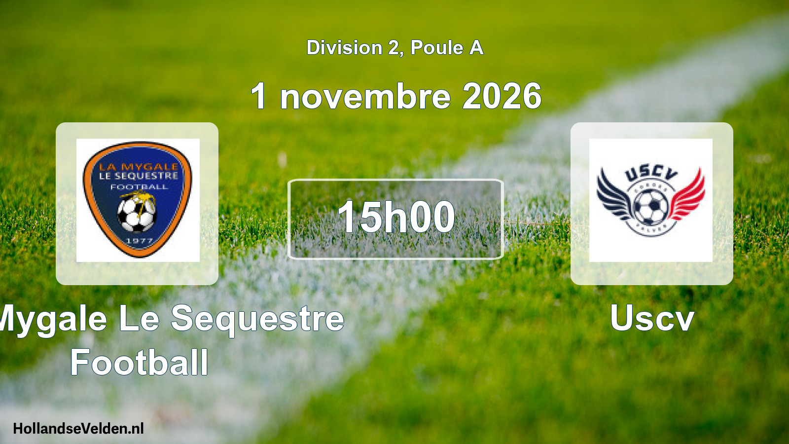 Match programmé: La Mygale Le Sequestre Football - Uscv (1 novembre 2026)