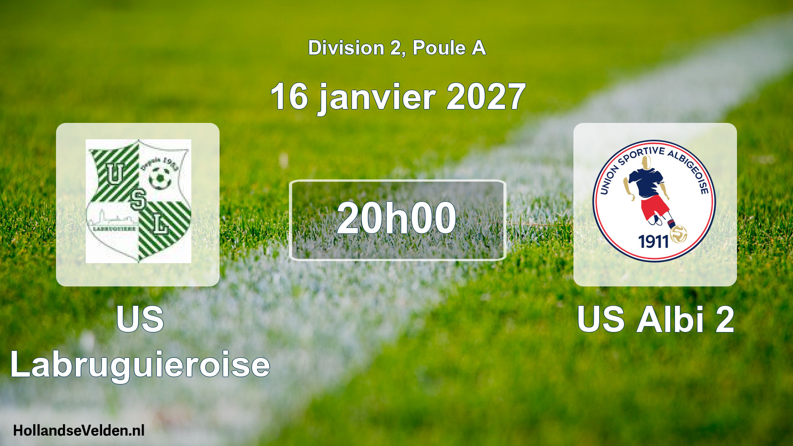 Match programmé: US Labruguieroise - US Albi 2 (16 janvier 2027)
