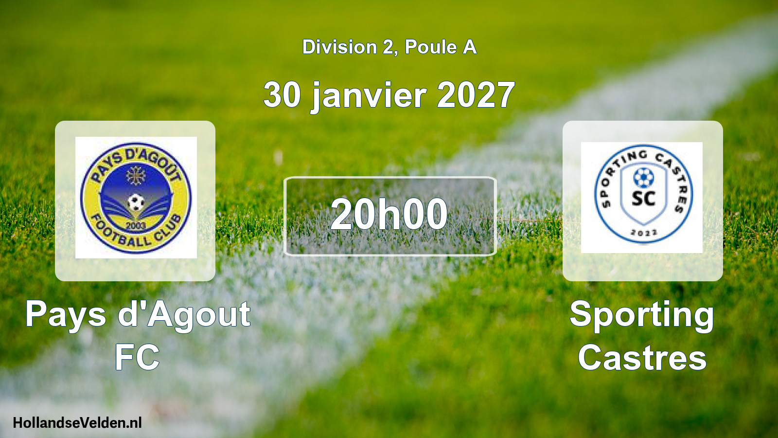 Match programmé: Pays d'Agout FC - Sporting Castres (30 janvier 2027)