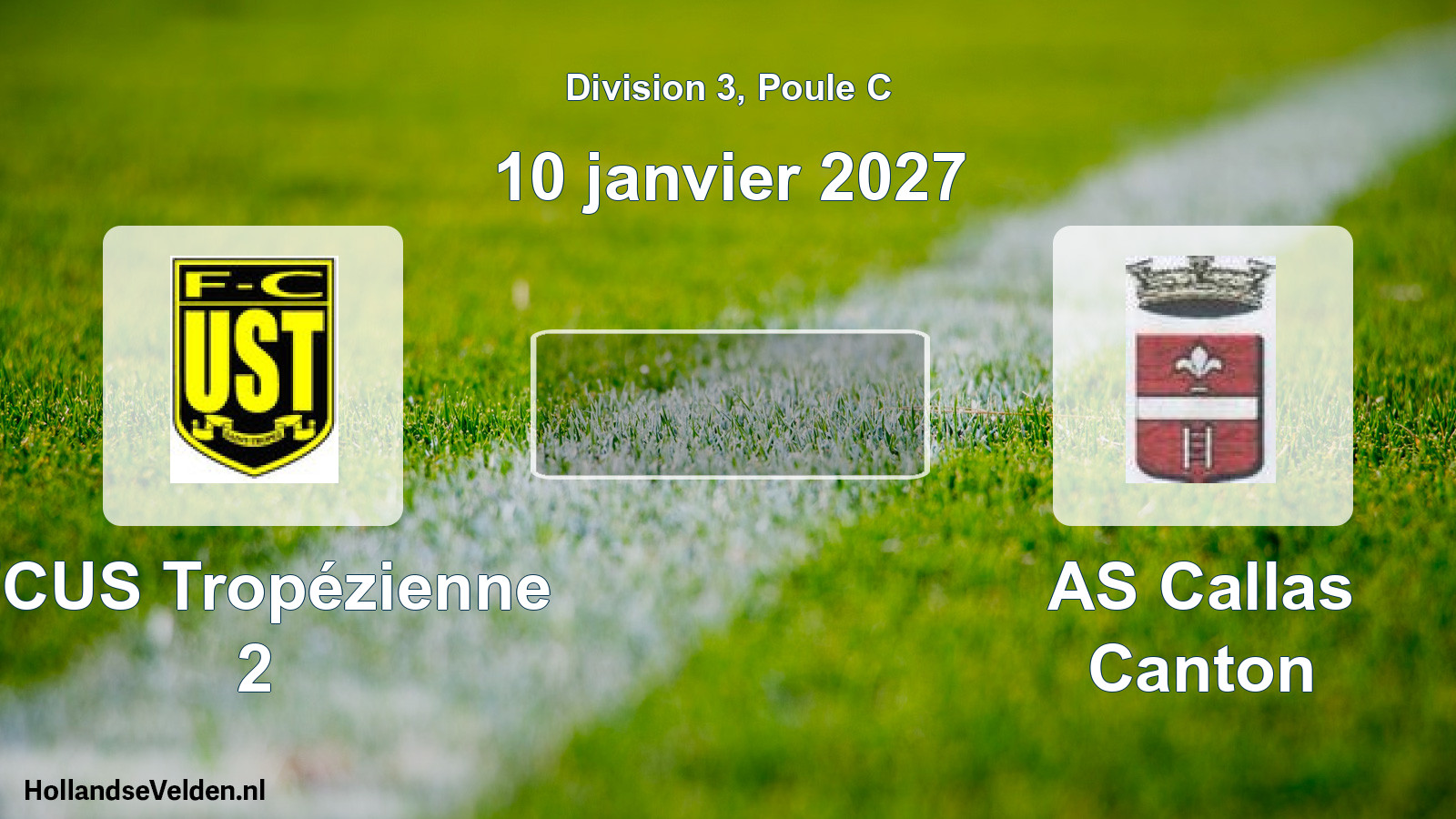 Match programmé: FCUS Tropézienne 2 - AS Callas Canton (10 janvier 2027)