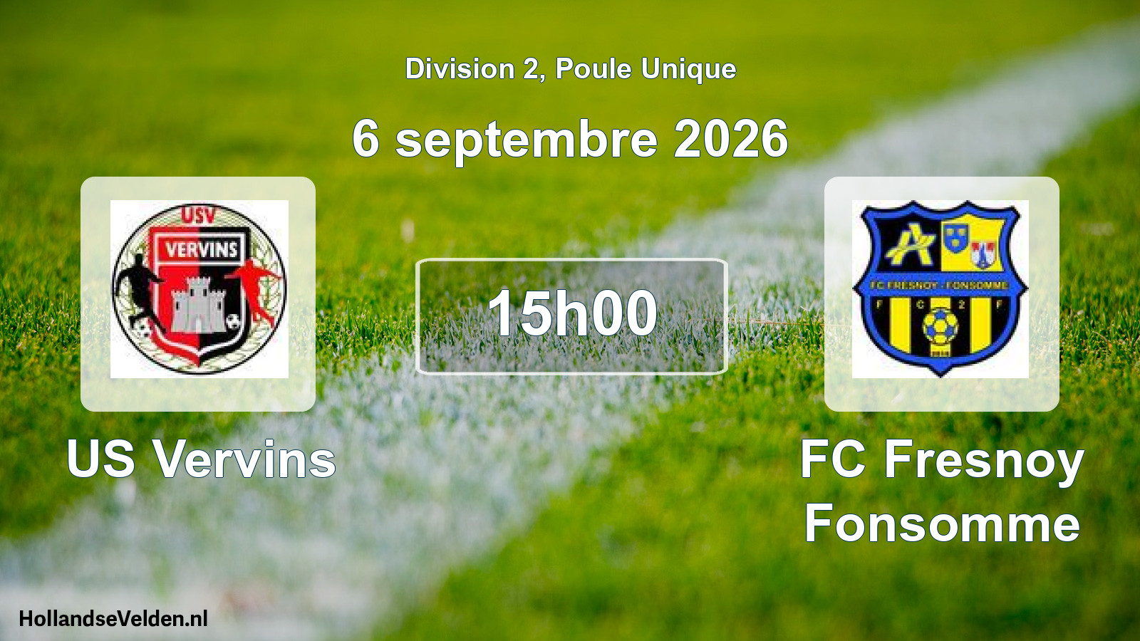 Scheduled Match: US Vervins - FC Fresnoy Fonsomme (6 September 2026)