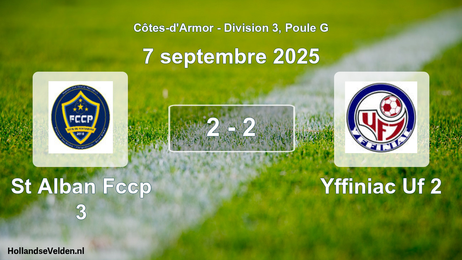Gespeelde wedstrijd: St Alban Fccp 3 - Yffiniac Uf 2 2 - 2 (7 september 2025)