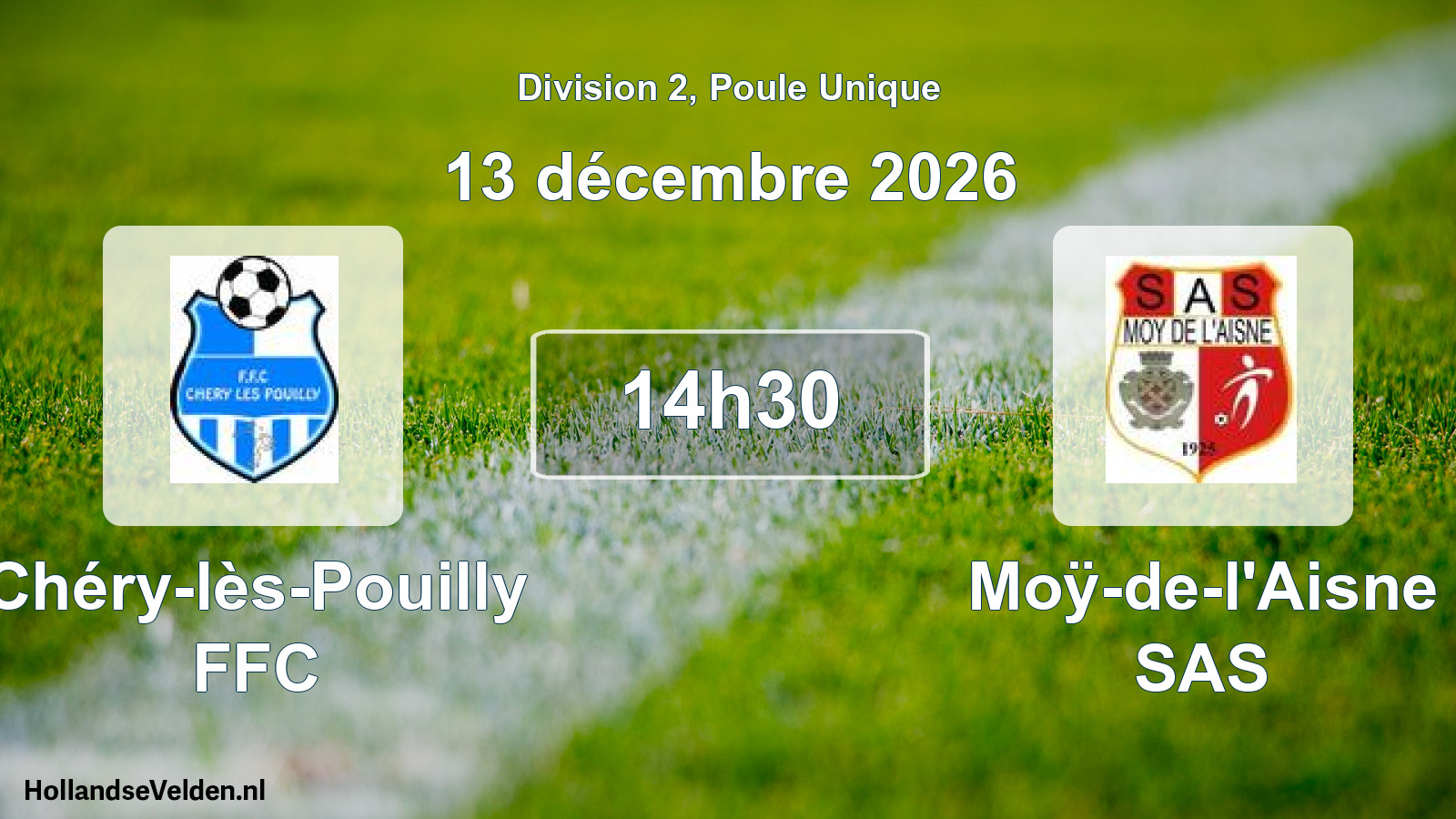 Scheduled Match: Chéry-lès-Pouilly FFC - Moÿ-de-l'Aisne SAS (13 December 2026)