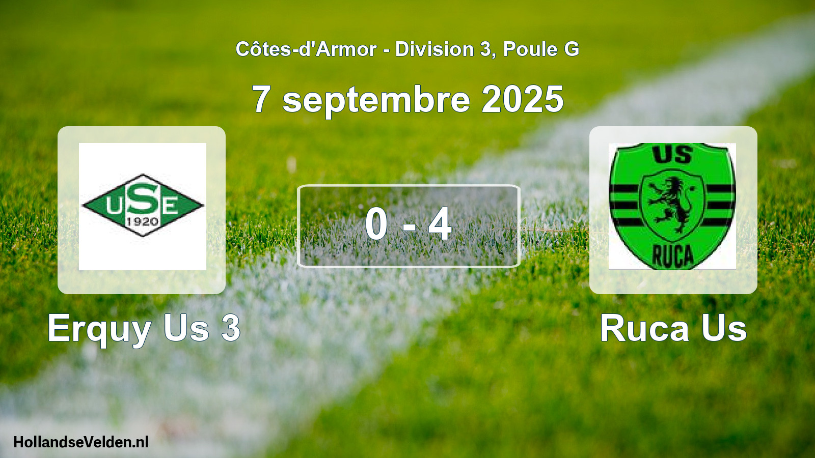 Gespeelde wedstrijd: Erquy Us 3 - Ruca Us 0 - 4 (7 september 2025)