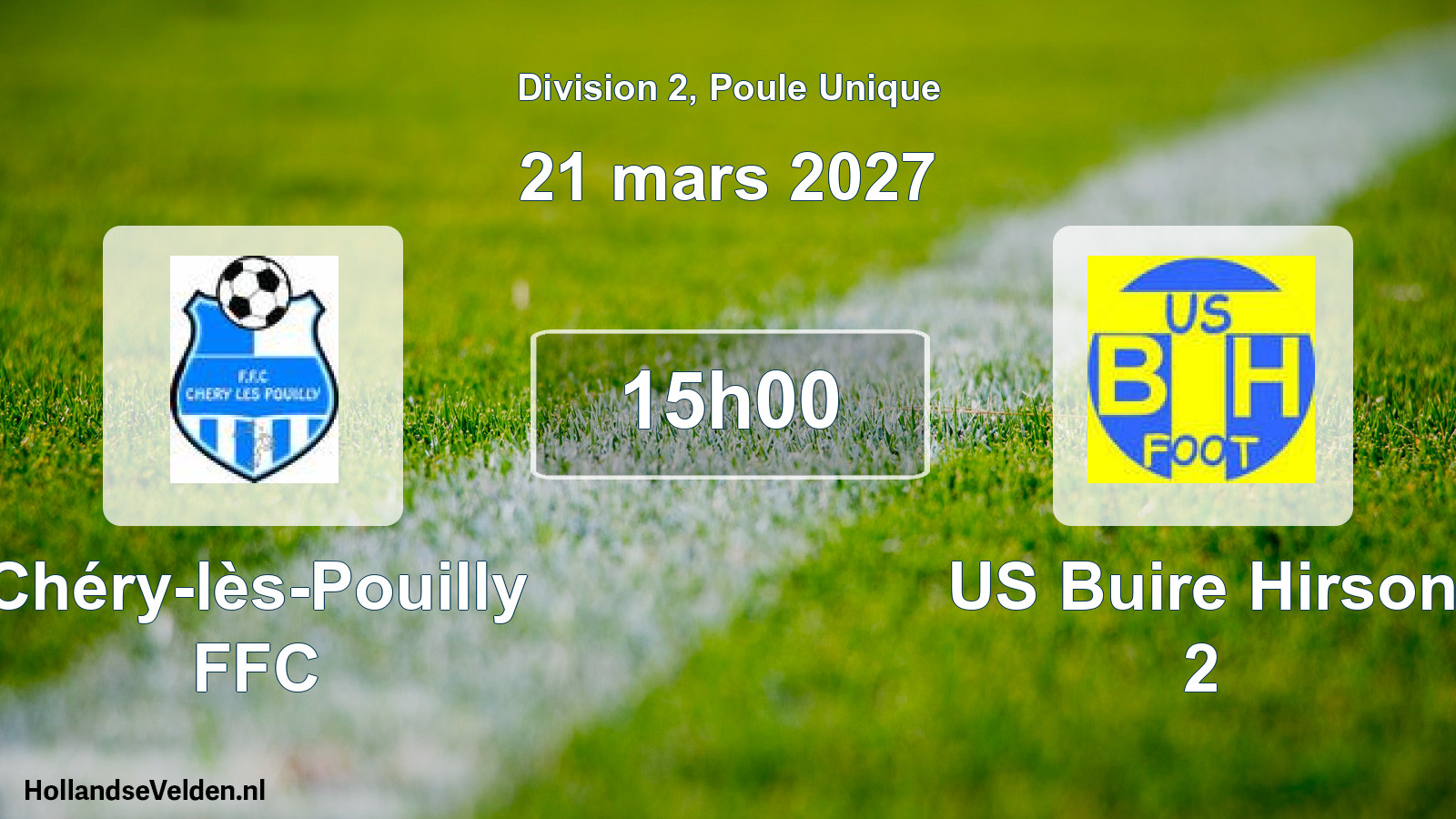 Scheduled Match: Chéry-lès-Pouilly FFC - US Buire Hirson 2 (21 March 2027)