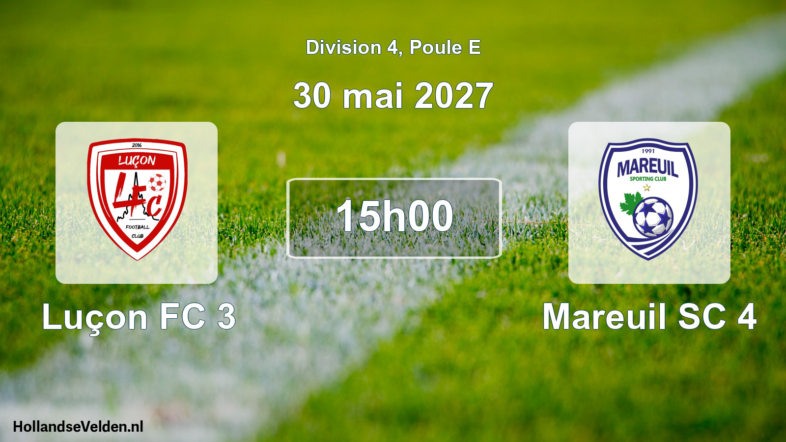 Geplande wedstrijd: Luçon FC 3 - Mareuil SC 4 (30 mei 2027)