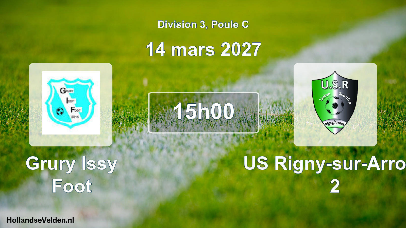 Match programmé: Grury Issy Foot - US Rigny-sur-Arroux 2 (14 mars 2027)