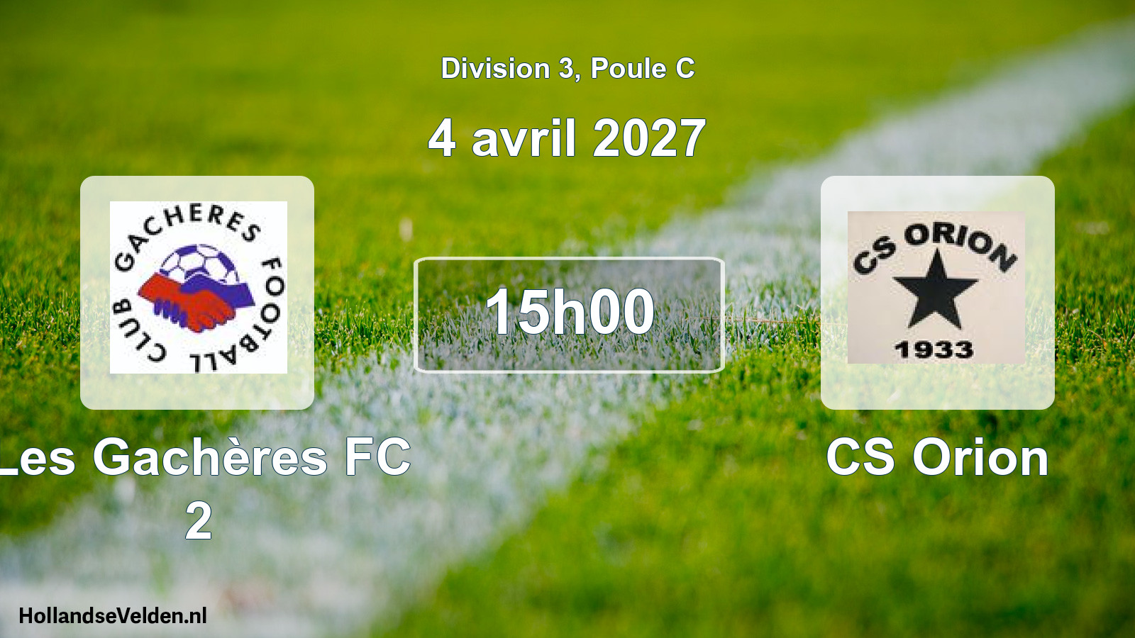 Scheduled Match: Les Gachères FC 2 - CS Orion (4 April 2027)
