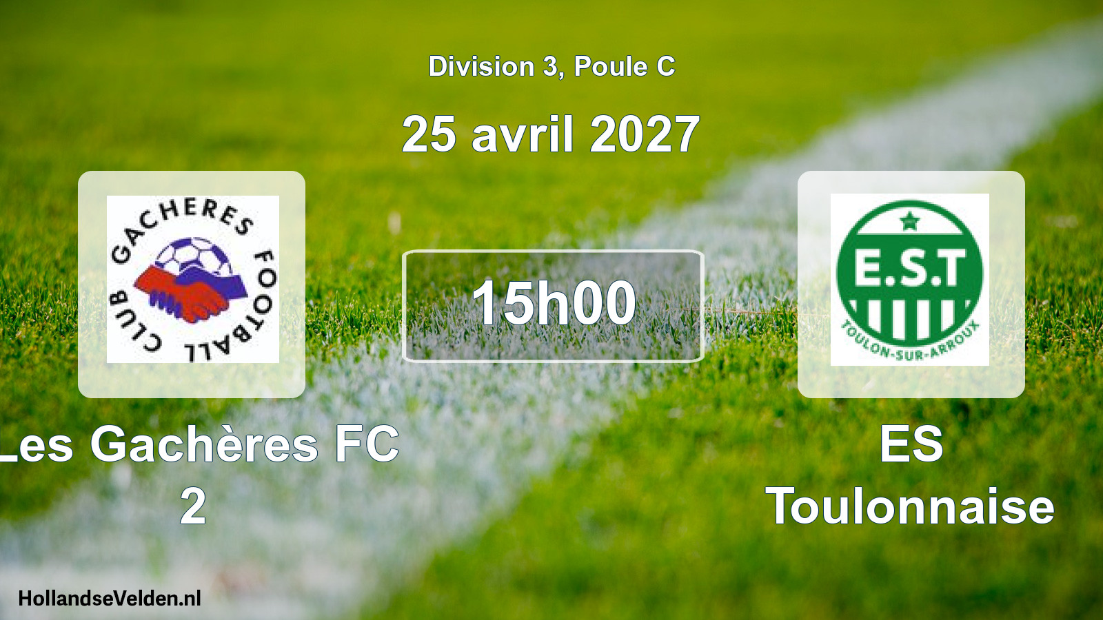Match programmé: Les Gachères FC 2 - ES Toulonnaise (25 avril 2027)