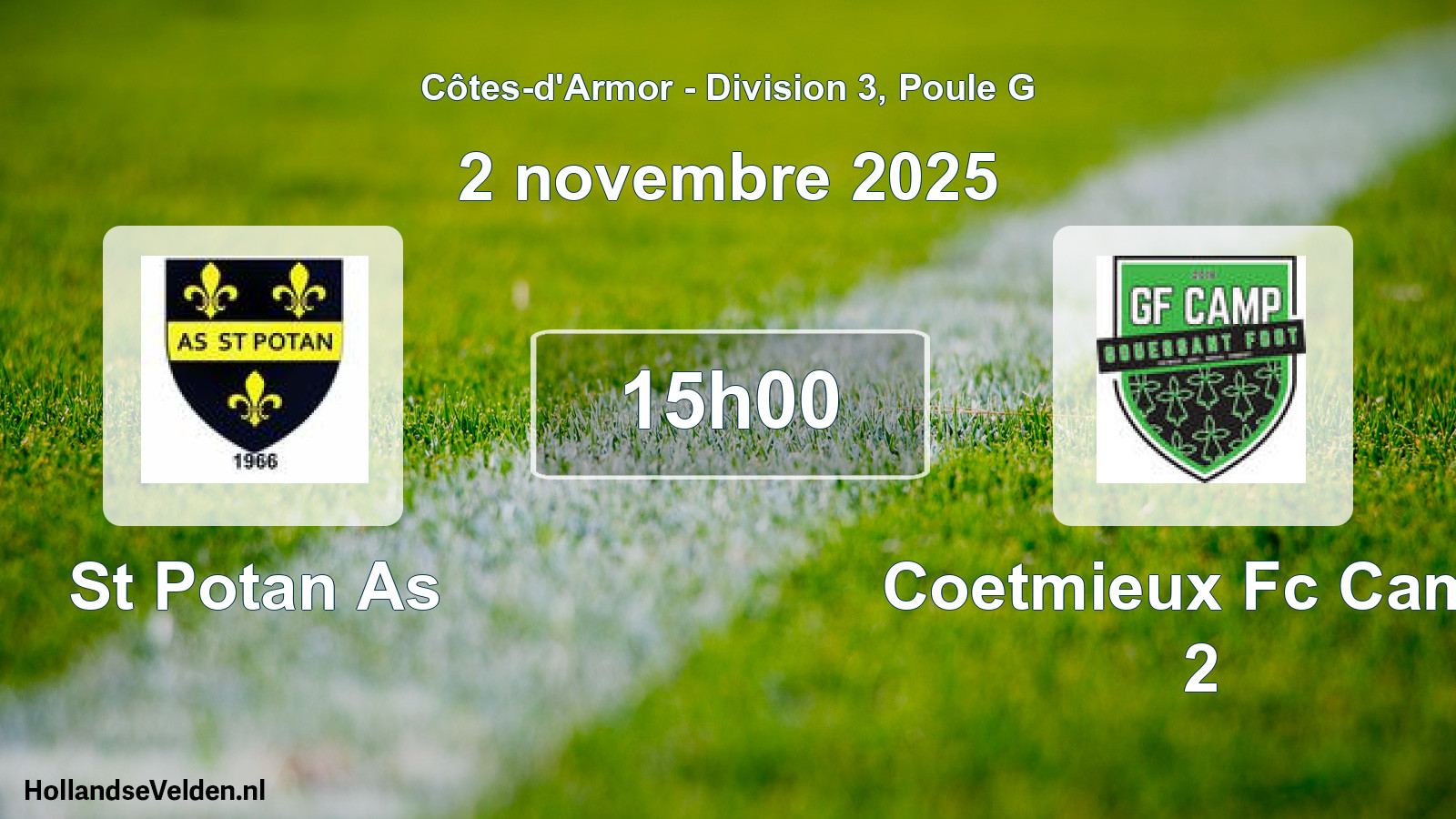 Scheduled Match: St Potan As - Coetmieux Fc Camp 2 (2 November 2025)