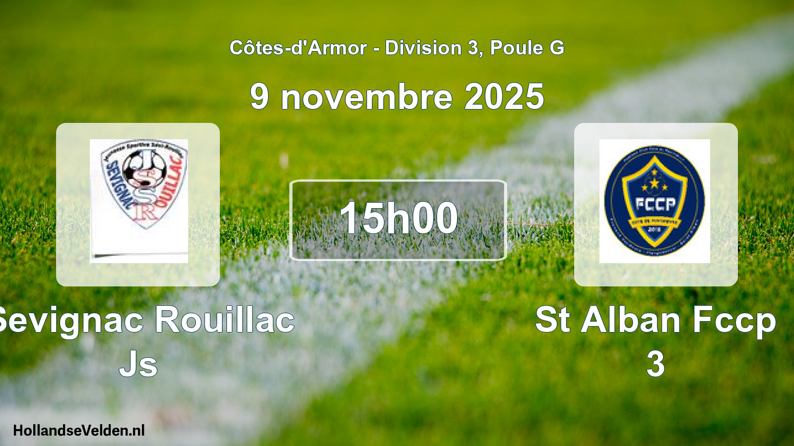 Geplande wedstrijd: Sevignac Rouillac Js - St Alban Fccp 3 (9 novembre 2025)
