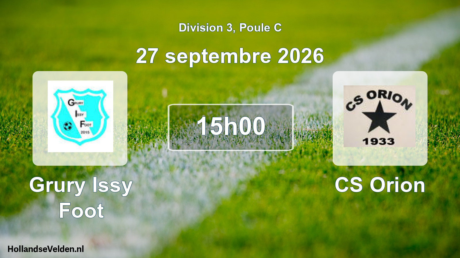 Scheduled Match: Grury Issy Foot - CS Orion (27 September 2026)