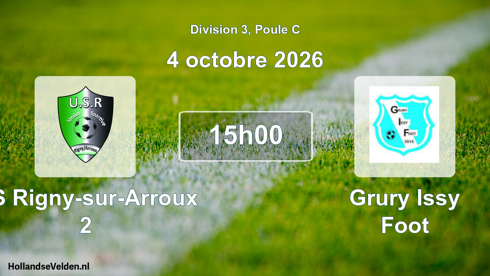 Match programmé: US Rigny-sur-Arroux 2 - Grury Issy Foot (4 octobre 2026)