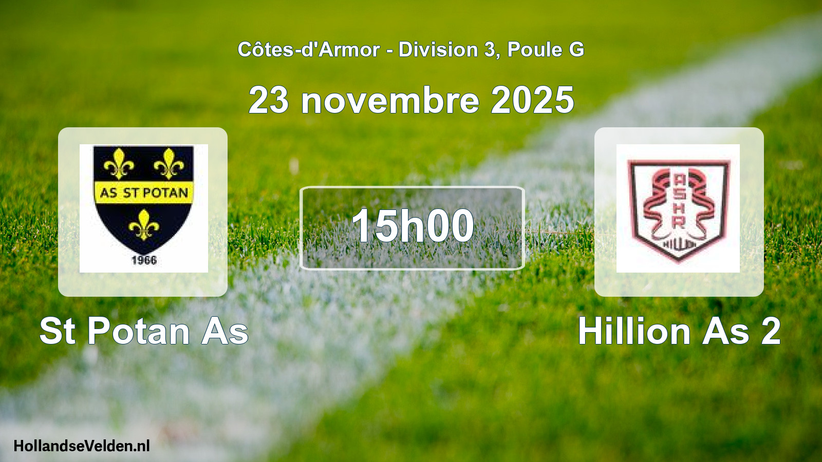 Geplande wedstrijd: St Potan As - Hillion As 2 (23 novembre 2025)