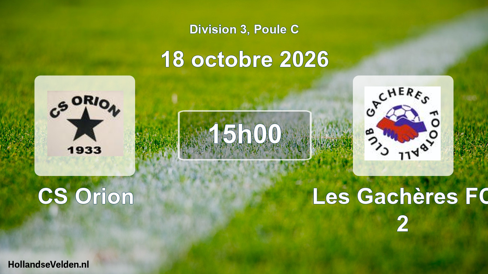 Match programmé: CS Orion - Les Gachères FC 2 (18 octobre 2026)