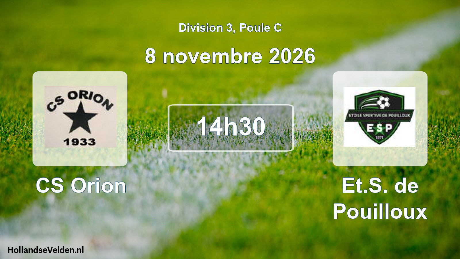 Match programmé: CS Orion - Et.S. de Pouilloux (8 novembre 2026)