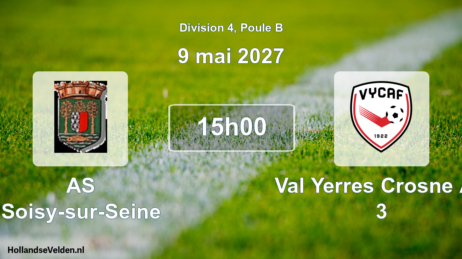 Match programmé: AS Soisy-sur-Seine - Val Yerres Crosne AF 3 (9 mai 2027)