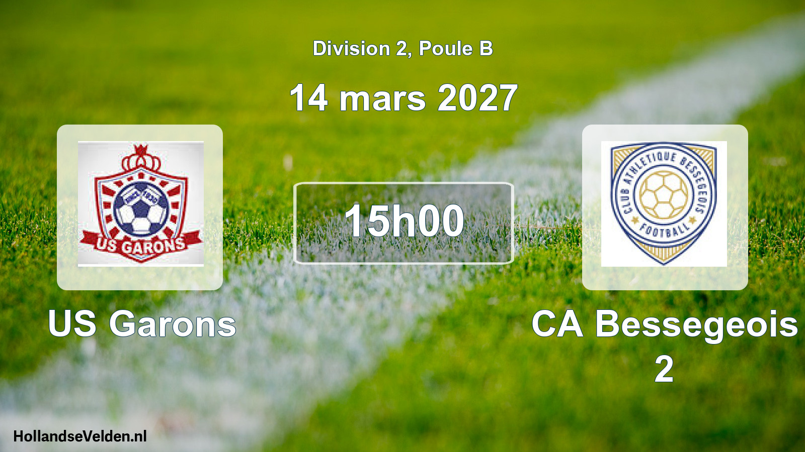 Match programmé: US Garons - CA Bessegeois 2 (14 mars 2027)