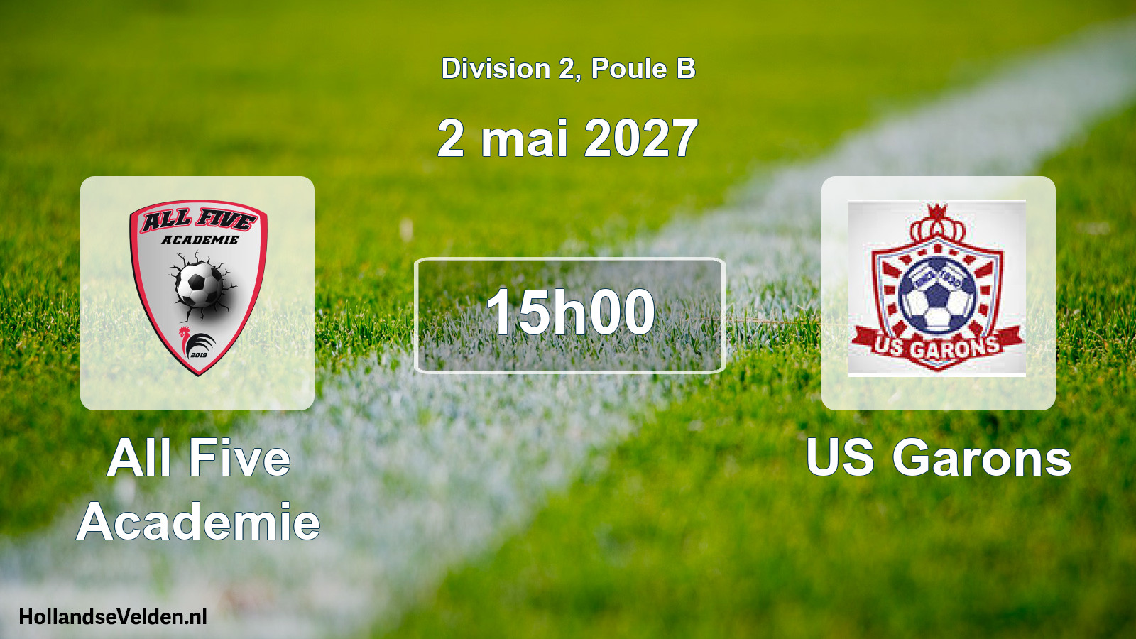 Match programmé: All Five Academie - US Garons (2 mai 2027)