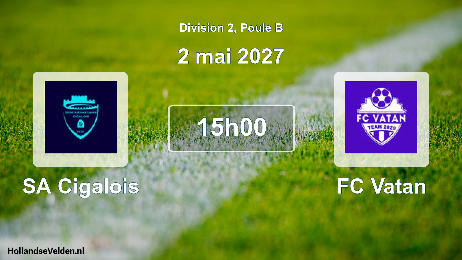 Match programmé: SA Cigalois - FC Vatan (2 mai 2027)