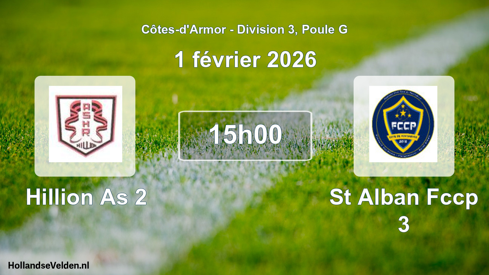 Geplande wedstrijd: Hillion As 2 - St Alban Fccp 3 (1 février 2026)