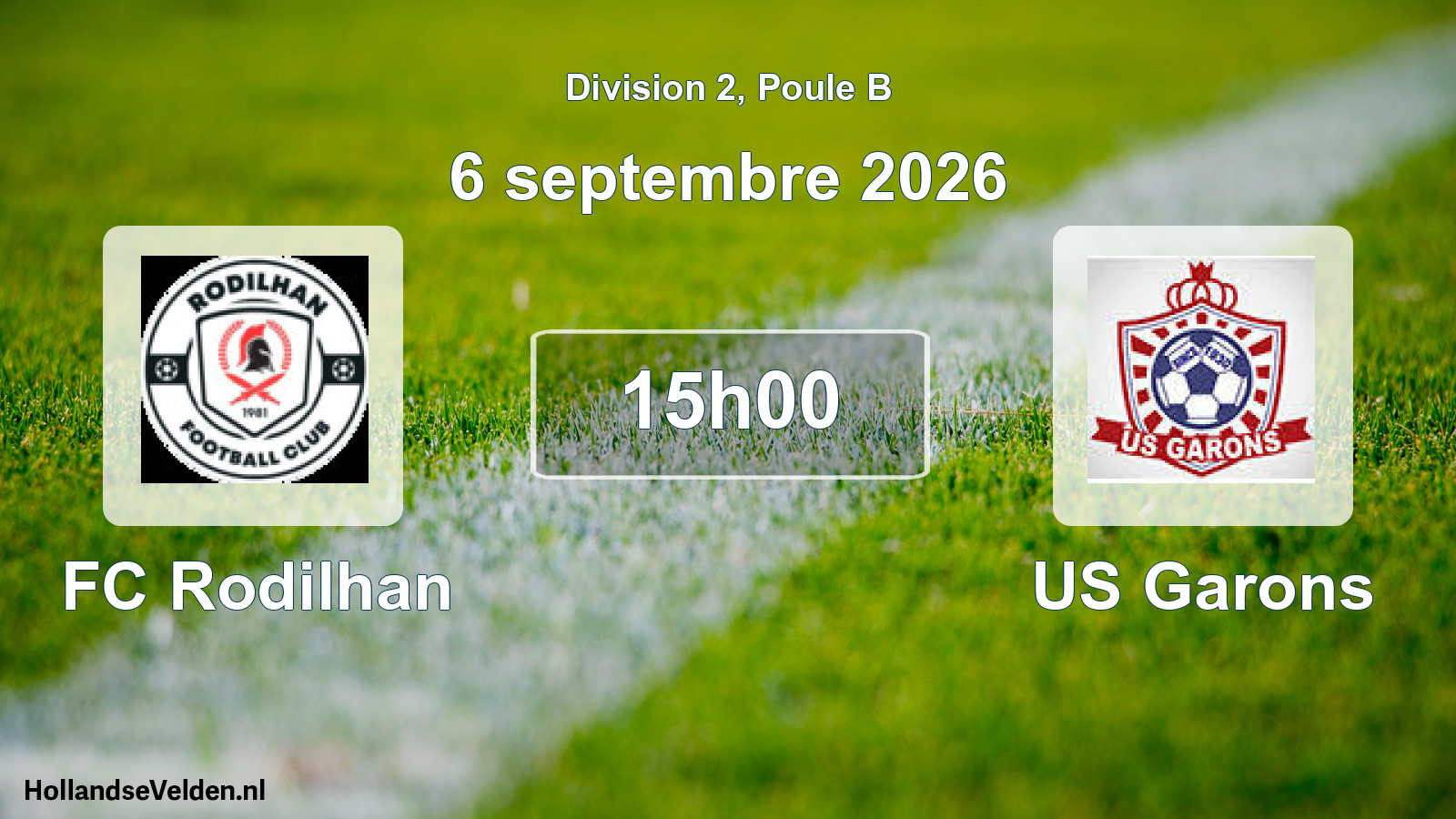 Match programmé: FC Rodilhan - US Garons (6 septembre 2026)