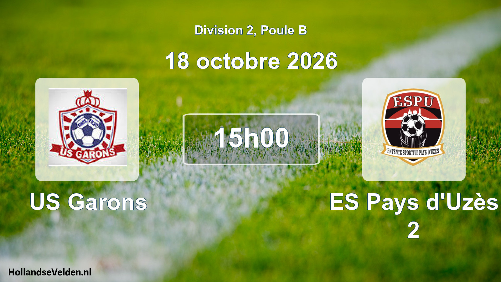 Scheduled Match: US Garons - ES Pays d'Uzès 2 (18 October 2026)