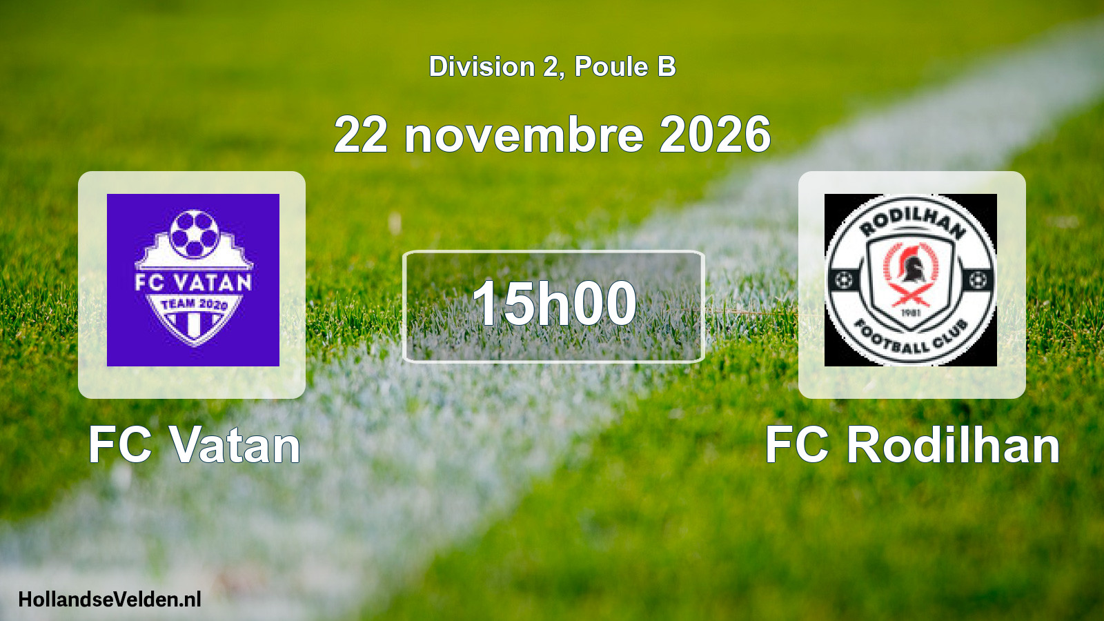 Match programmé: FC Vatan - FC Rodilhan (22 novembre 2026)