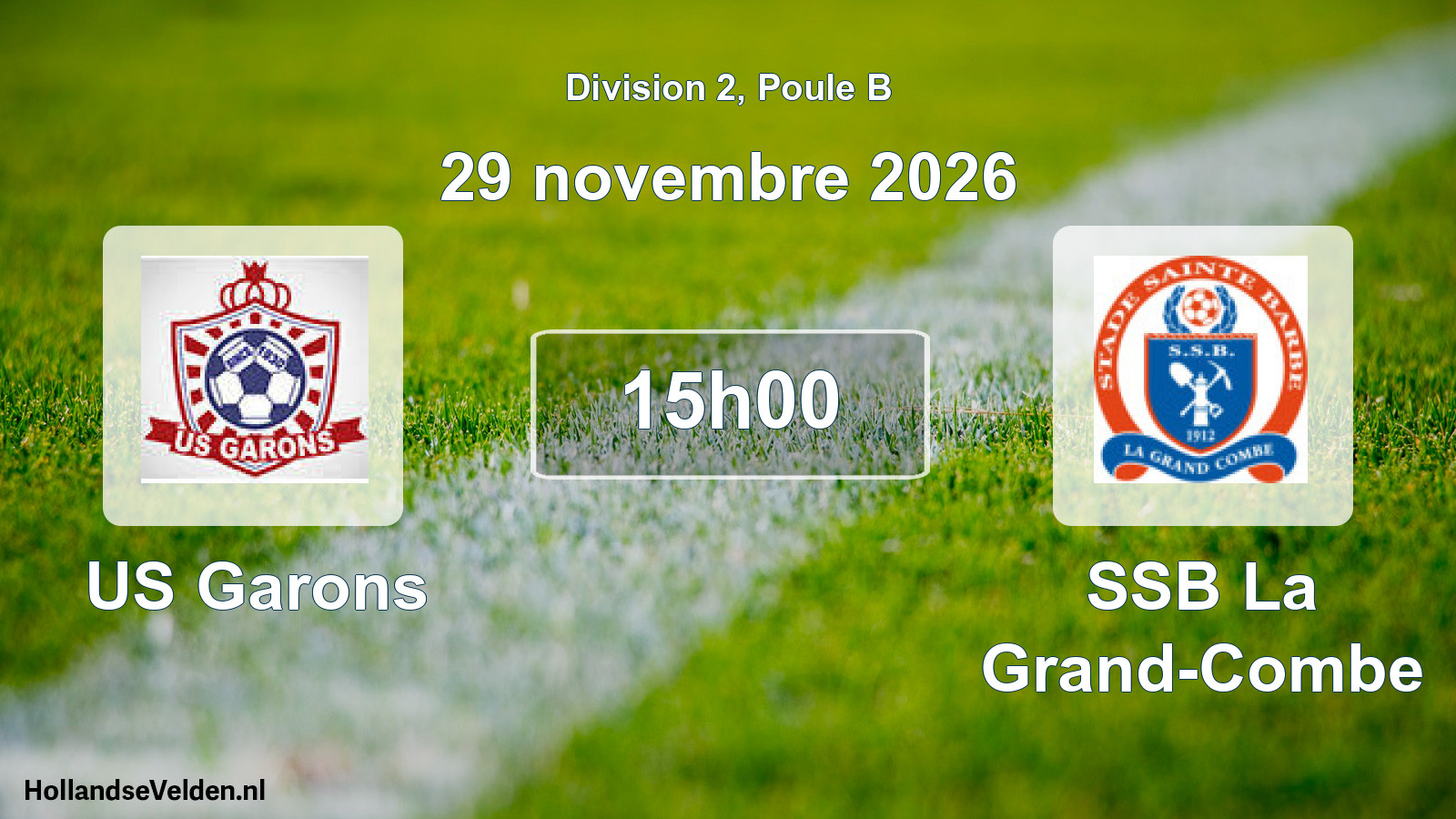 Match programmé: US Garons - SSB La Grand-Combe (29 novembre 2026)