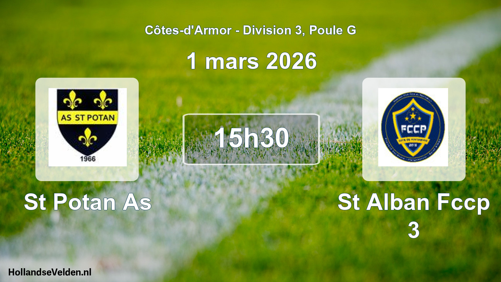 Geplande wedstrijd: St Potan As - St Alban Fccp 3 (1 maart 2026)