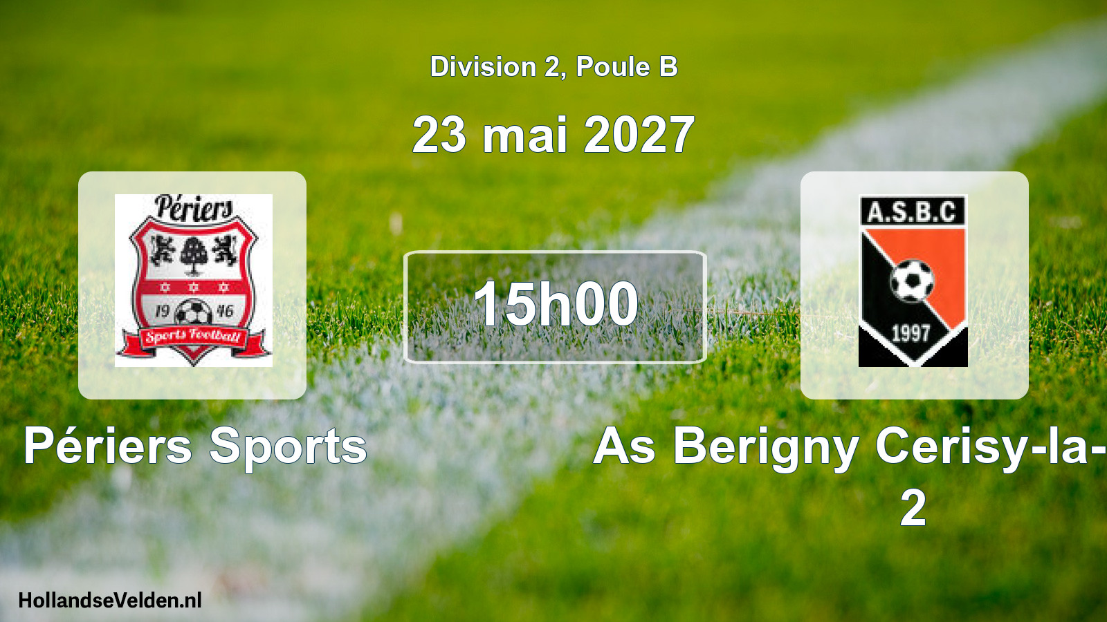 Match programmé: Périers Sports - As Berigny Cerisy-la-Forêt 2 (23 mai 2027)