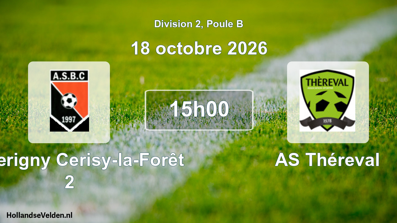 Match programmé: As Berigny Cerisy-la-Forêt 2 - AS Théreval (18 octobre 2026)