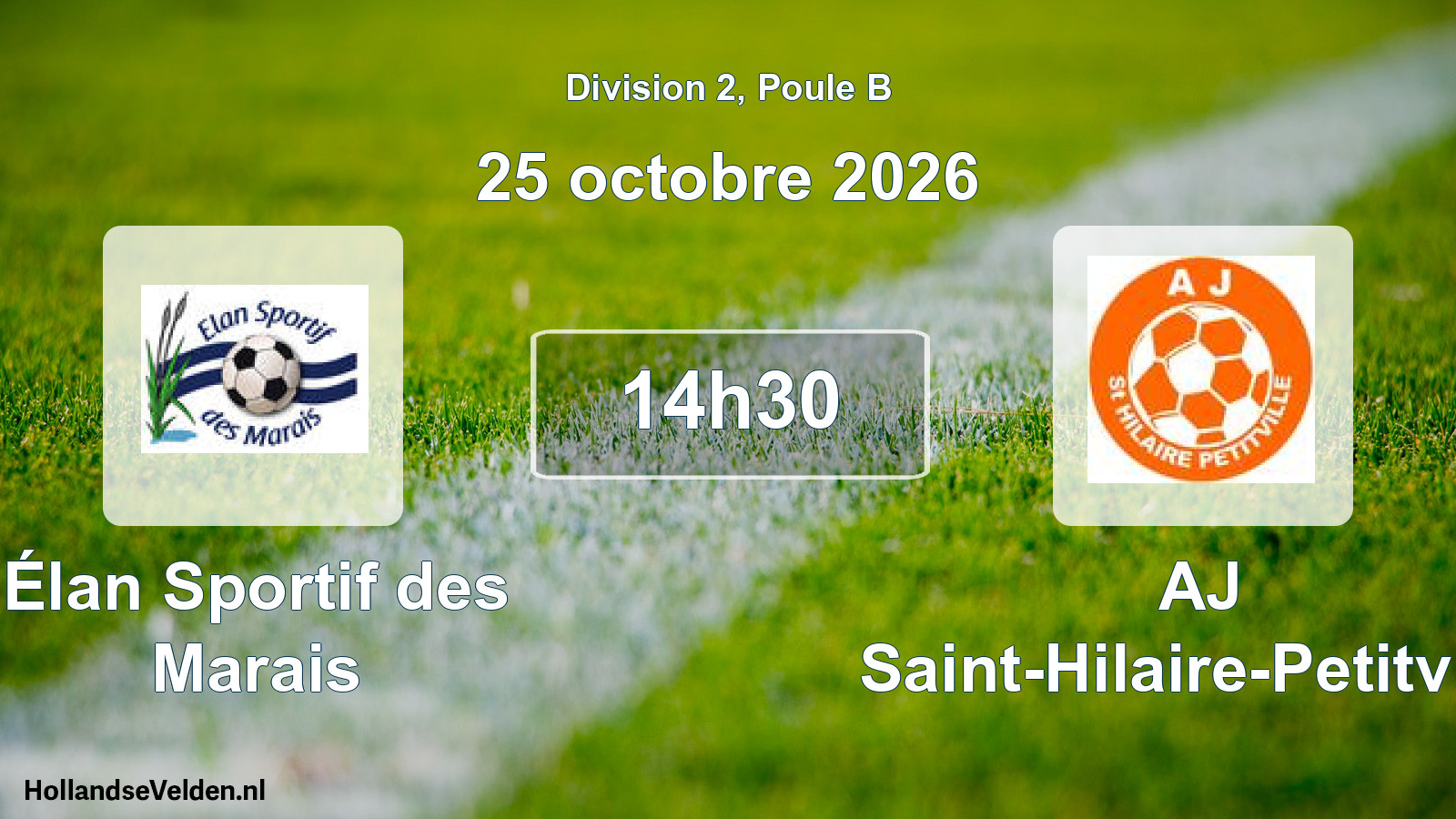 Match programmé: Élan Sportif des Marais - AJ Saint-Hilaire-Petitville (25 octobre 2026)