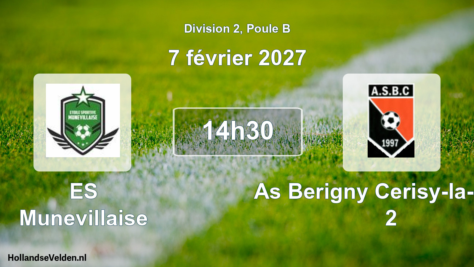 Match programmé: ES Munevillaise - As Berigny Cerisy-la-Forêt 2 (7 février 2027)