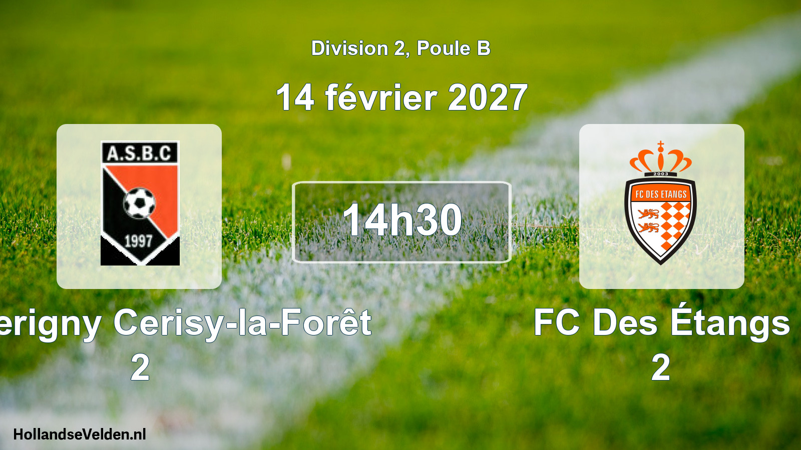 Match programmé: As Berigny Cerisy-la-Forêt 2 - FC Des Étangs 2 (14 février 2027)