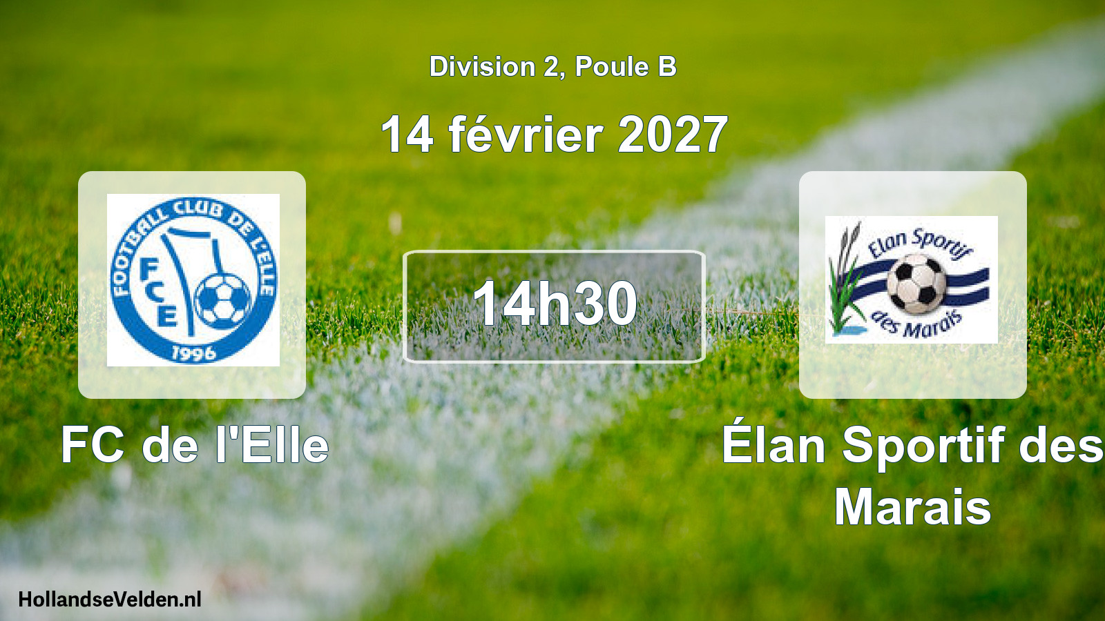 Match programmé: FC de l'Elle - Élan Sportif des Marais (14 février 2027)