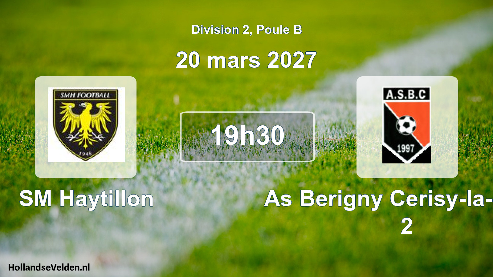 Geplande wedstrijd: SM Haytillon - As Berigny Cerisy-la-Forêt 2 (20 maart 2027)