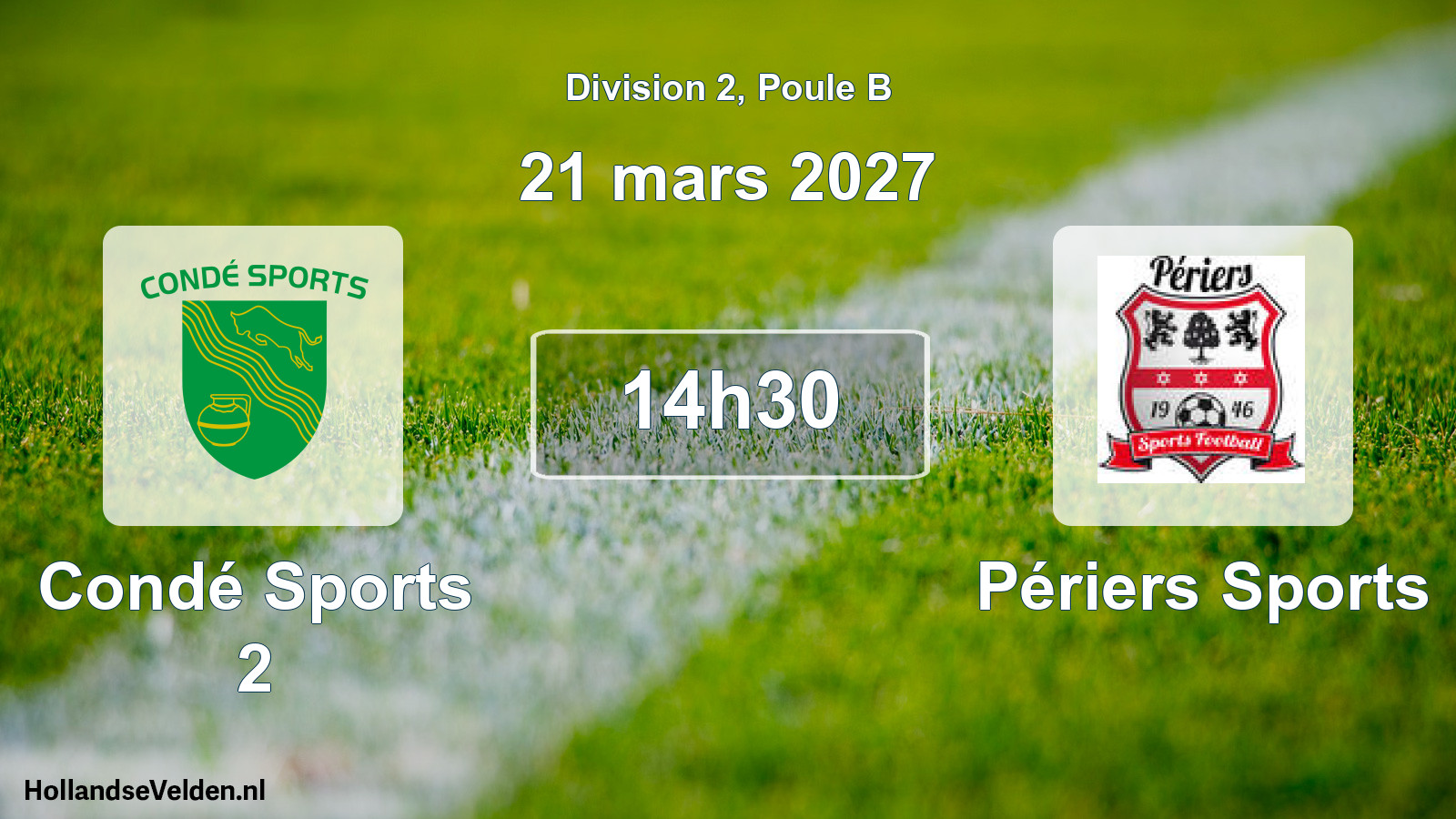 Match programmé: Condé Sports 2 - Périers Sports (21 mars 2027)